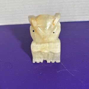 Cream Owl Figurine for Small Pets